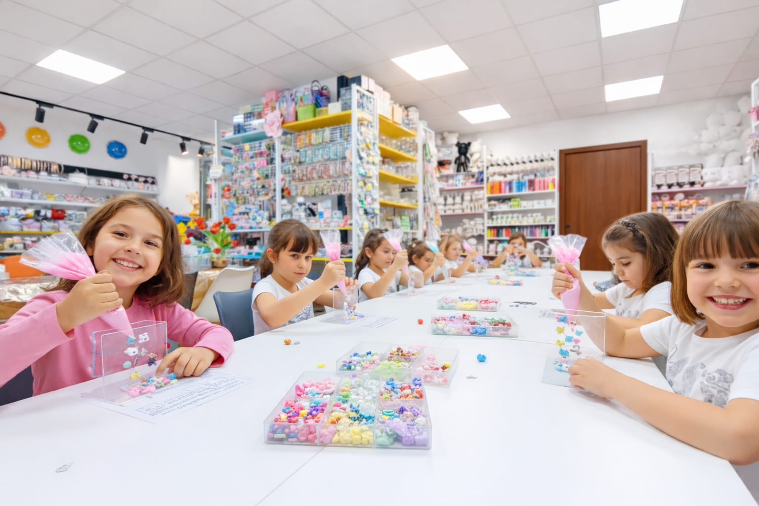 Bambini a Roma durante un laboratorio Decoden creativo